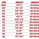 Gi Size Chart Red